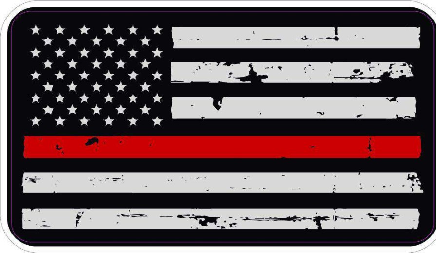 Stickers * | Bare Arms Gear Thin Red Line Decal