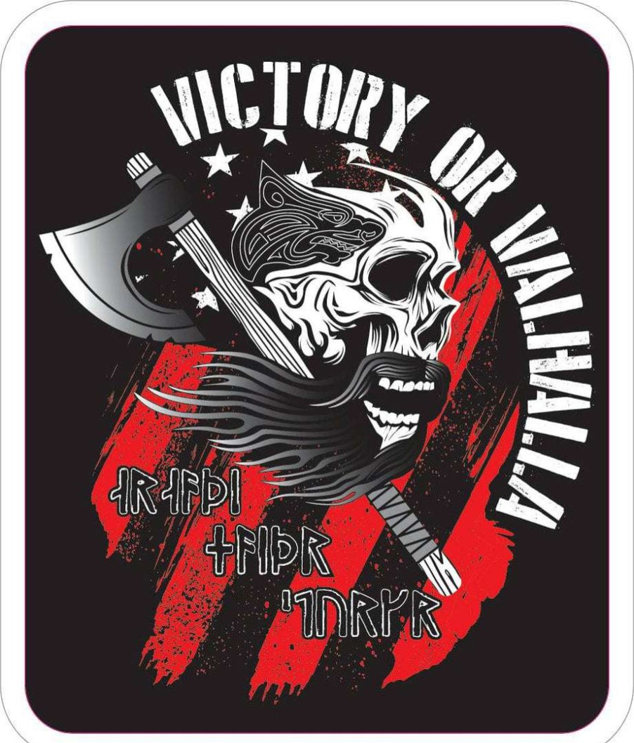 Stickers * | Bare Arms Gear Victory Or Valhalla Stickers