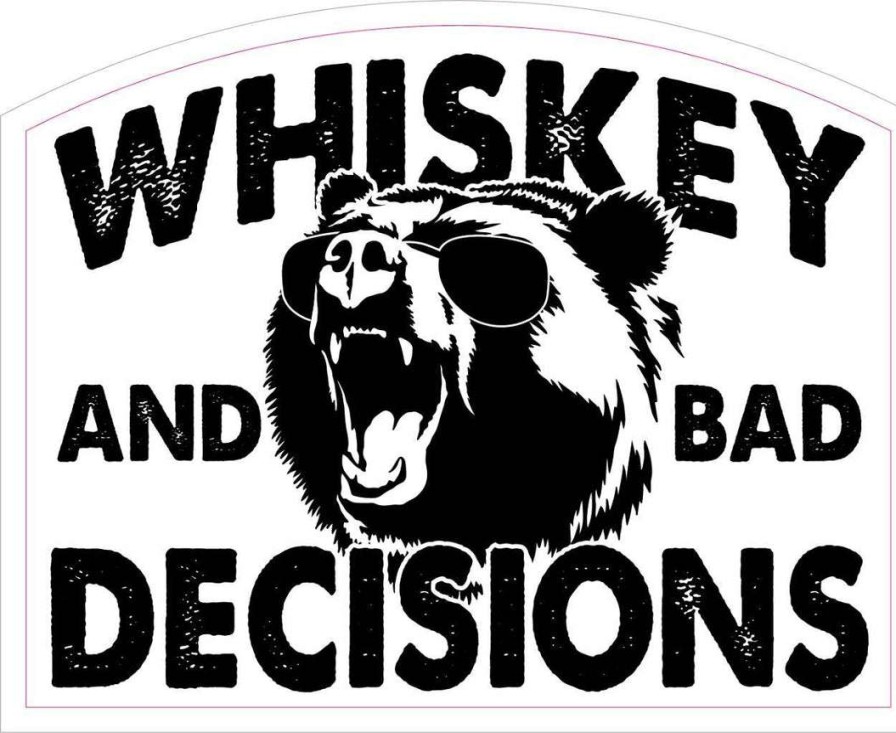 Stickers * | Bare Arms Gear Whiskey & Bad Decisions Sticker