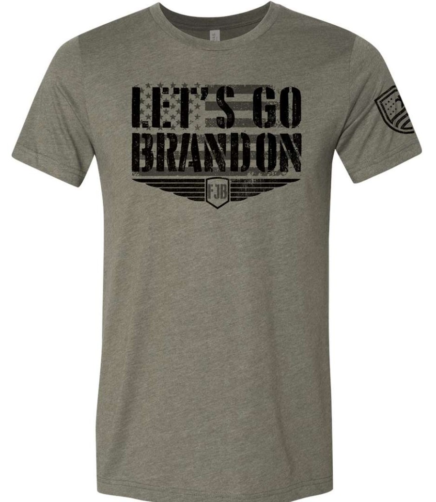 Ba Trading Mens Apparel * | Bare Arms Gear Ba Trading Mens Apparel Let'S Go Brandon 2.0 T-Shirt Military Green