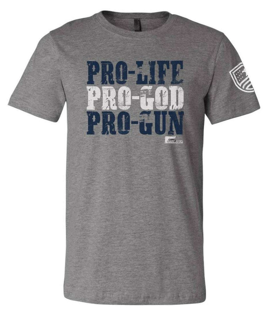 Ba Trading Mens Apparel * | Bare Arms Gear Ba Trading Mens Apparel Pro-Life, Pro-God, Pro-Gun Deep Heather