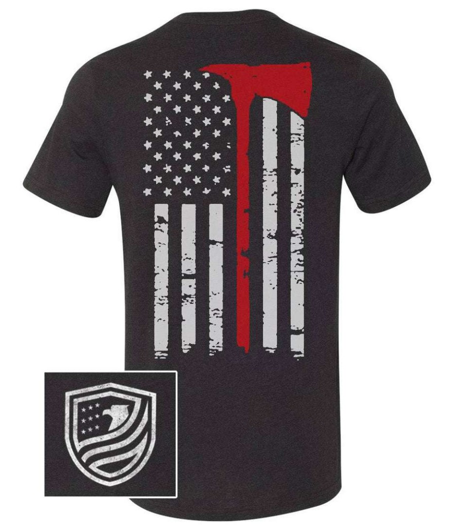 Ba Trading Mens Apparel * | Bare Arms Gear Ba Trading Mens Apparel Thin Red Line Axe