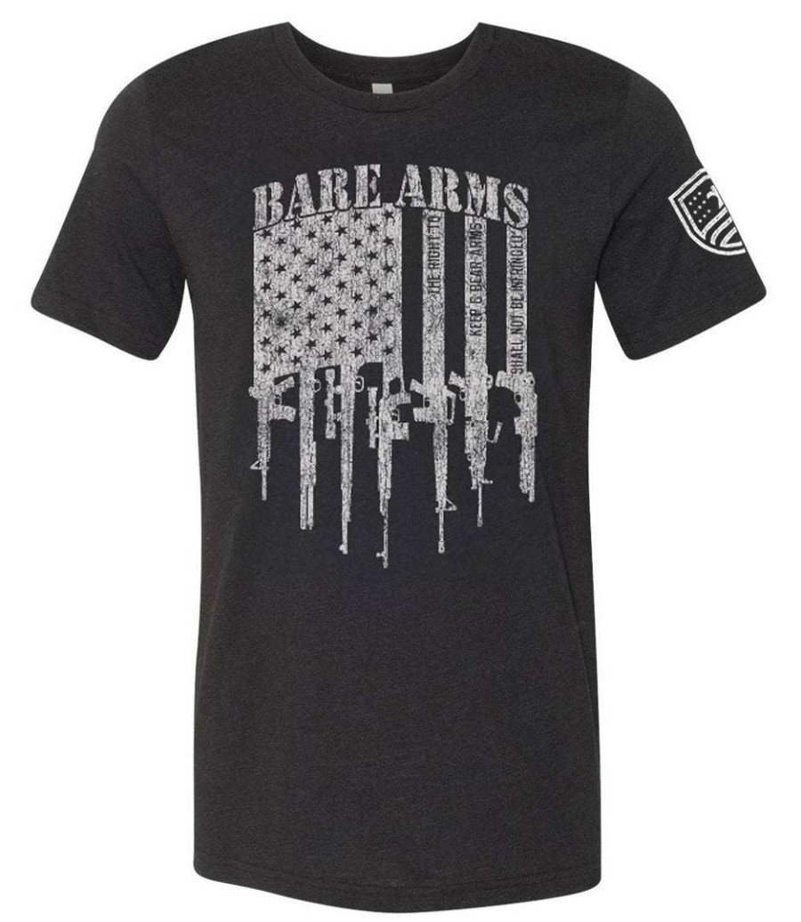 Ba Trading Mens Apparel * | Bare Arms Gear Rifle Flag 2A Black Heather