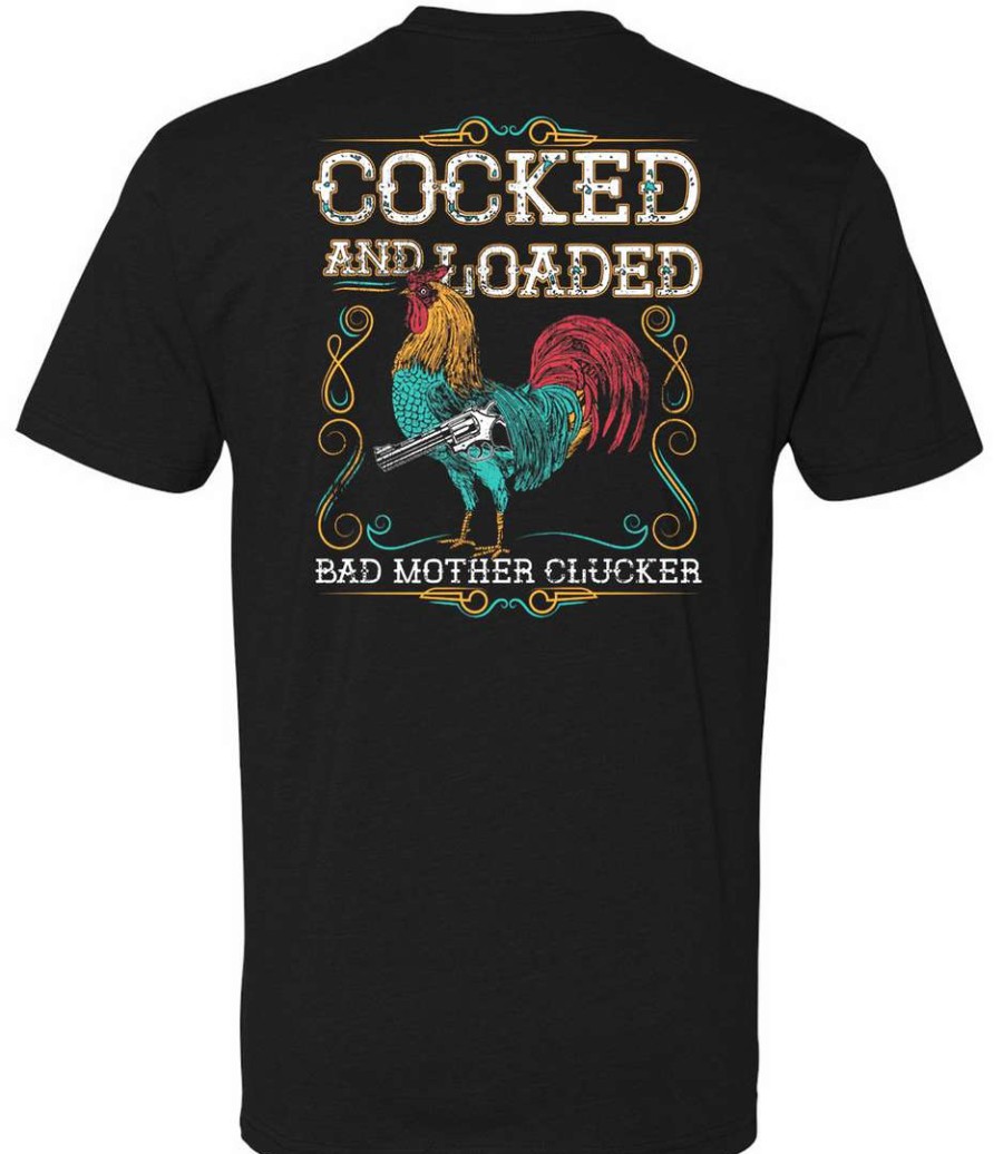 Ba Trading Mens Apparel * | Bare Arms Gear Ba Trading Mens Apparel Bad Mother Clucker T-Shirt Black