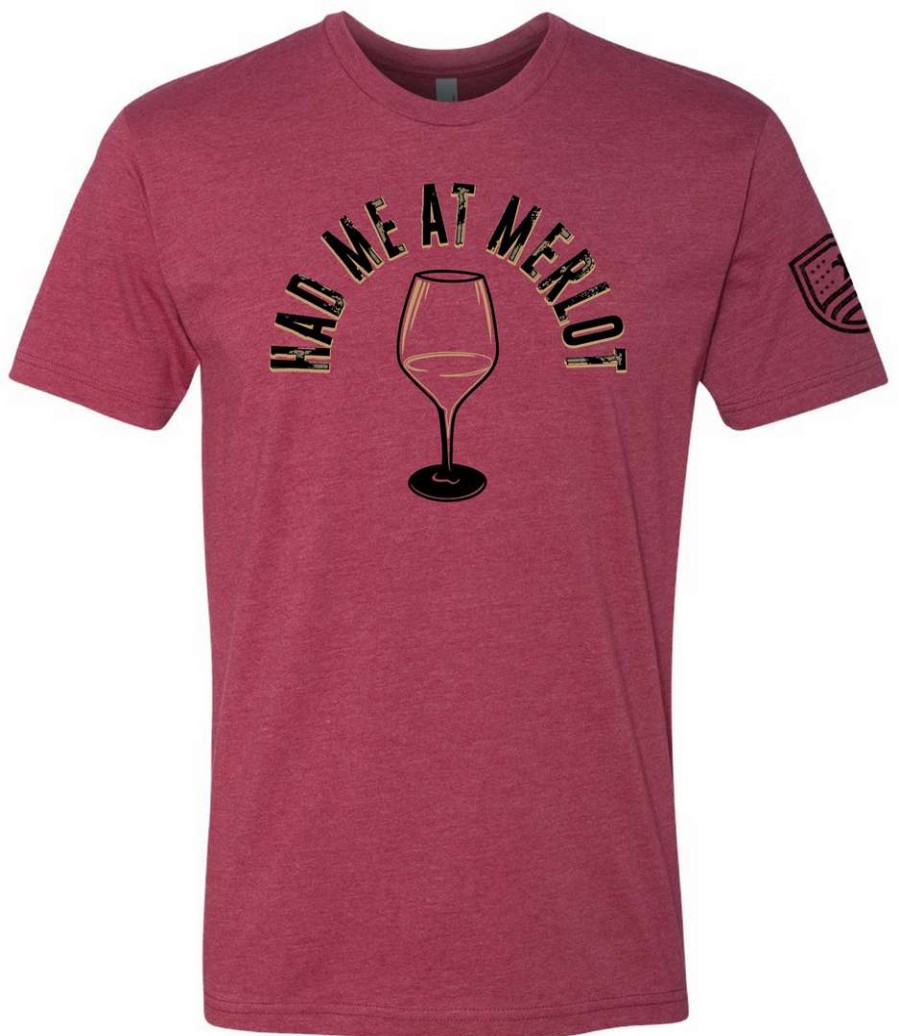 Ba Trading Mens Apparel * | Bare Arms Gear Ba Trading Mens Apparel Had Me At Merlot T-Shirt Heather Red