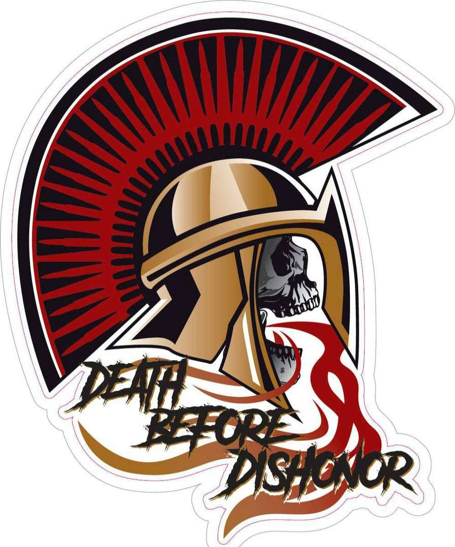 Stickers * | Bare Arms Gear Death Before Dishonor Spartan Stickers