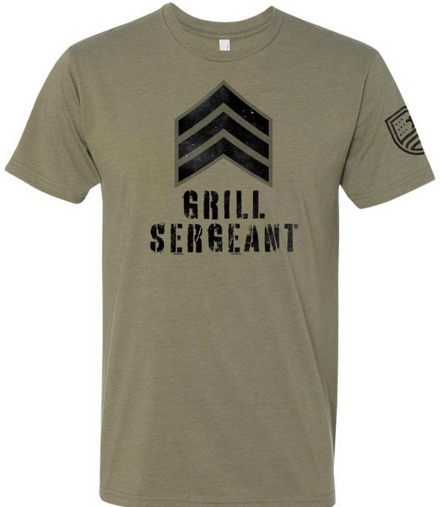 Ba Trading Mens Apparel * | Bare Arms Gear Ba Trading Mens Apparel Grill Sergeant T-Shirt Heather Military Green