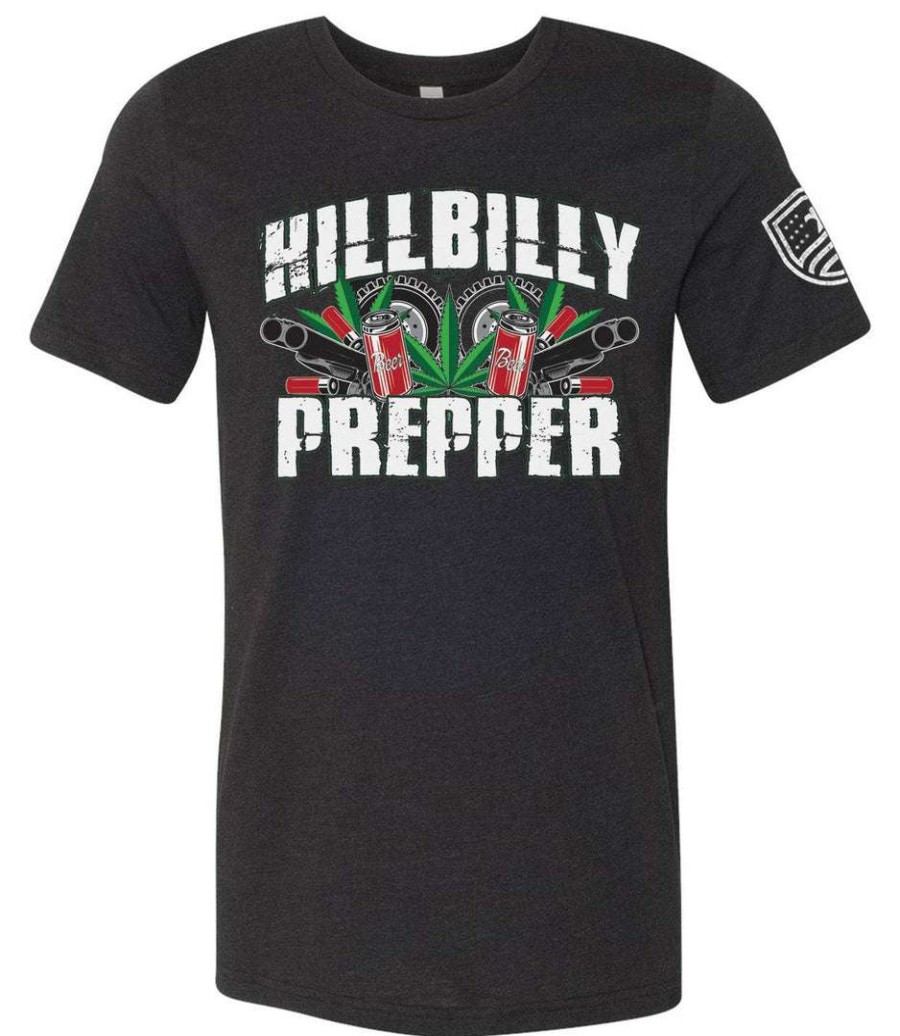 Ba Trading Mens Apparel * | Bare Arms Gear Ba Trading Mens Apparel Hillbilly Prepper T-Shirt Black Heather