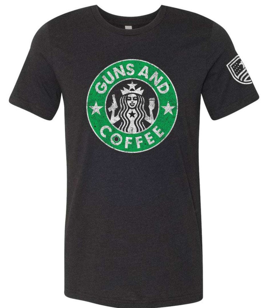 Ba Trading Ladies Apparel * | Bare Arms Gear Ba Trading Ladies Apparel Guns & Coffee T-Shirt