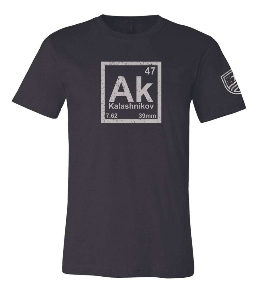 Ba Trading Mens Apparel * | Bare Arms Gear Ba Trading Mens Apparel Ak Element T-Shirt Black Heather