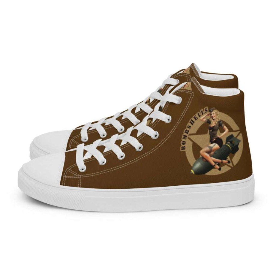 Shoes * | Bare Arms Gear Bombshells Women'S High Top Canvas Shoes