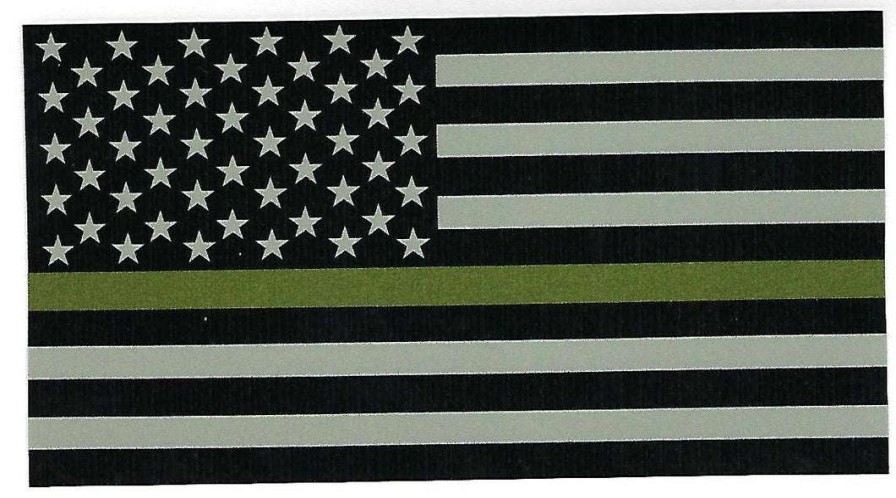 Stickers * | Bare Arms Gear Thin Green Line Decal Stickers