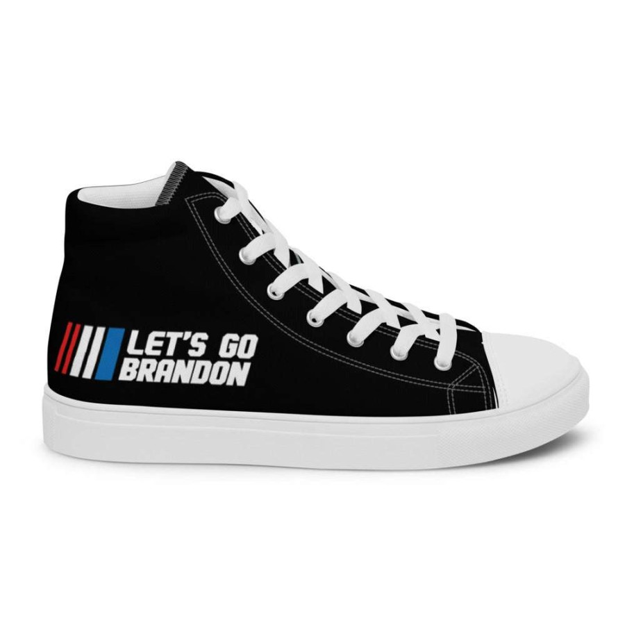 Shoes * | Bare Arms Gear Let'S Go Brandon Men'S High Top Canvas Shoes