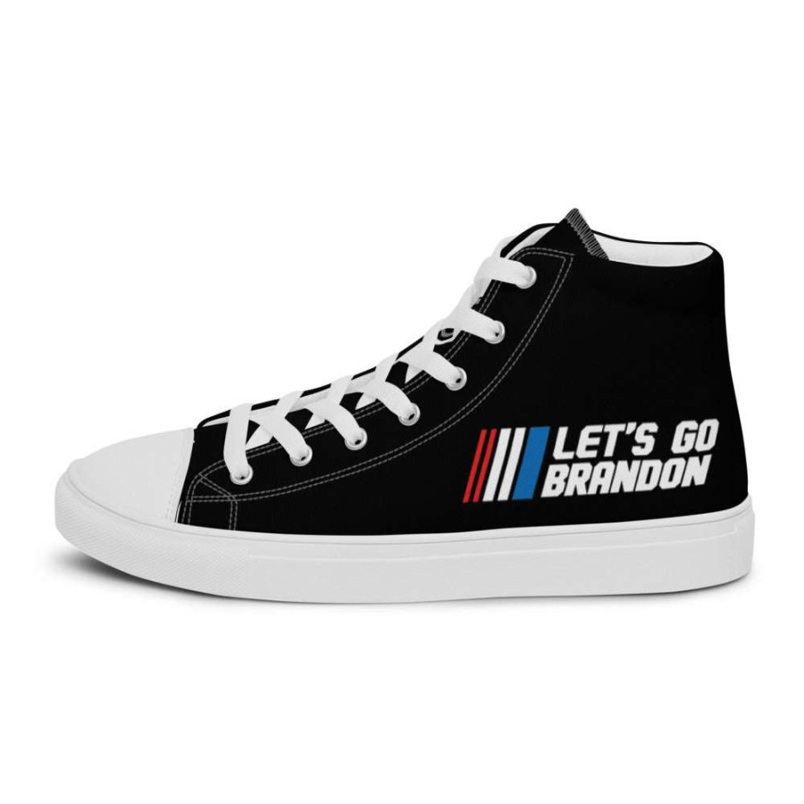 Shoes * | Bare Arms Gear Let'S Go Brandon Men'S High Top Canvas Shoes