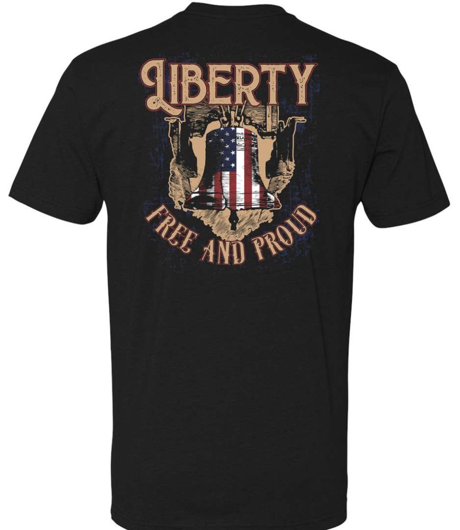 Ba Trading Mens Apparel * | Bare Arms Gear Ba Trading Mens Apparel Liberty Free Proud T-Shirt Black Blend